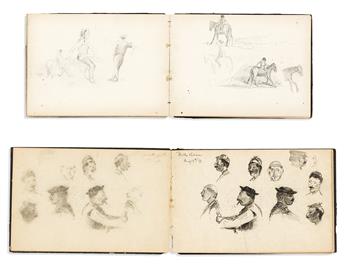 (SKETCHBOOKS.) Oliver Hazard Perry LaFarge. Two small albums of attractive drawings.                                                             
